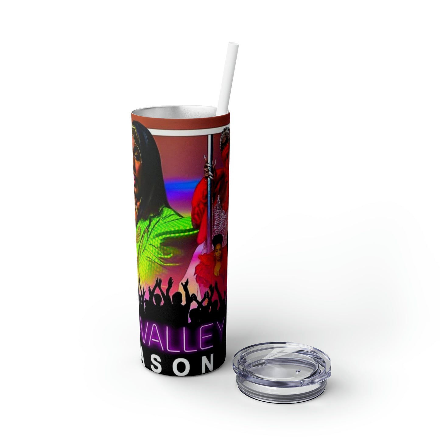 P valley Skinny Tumbler with Straw, 20oz