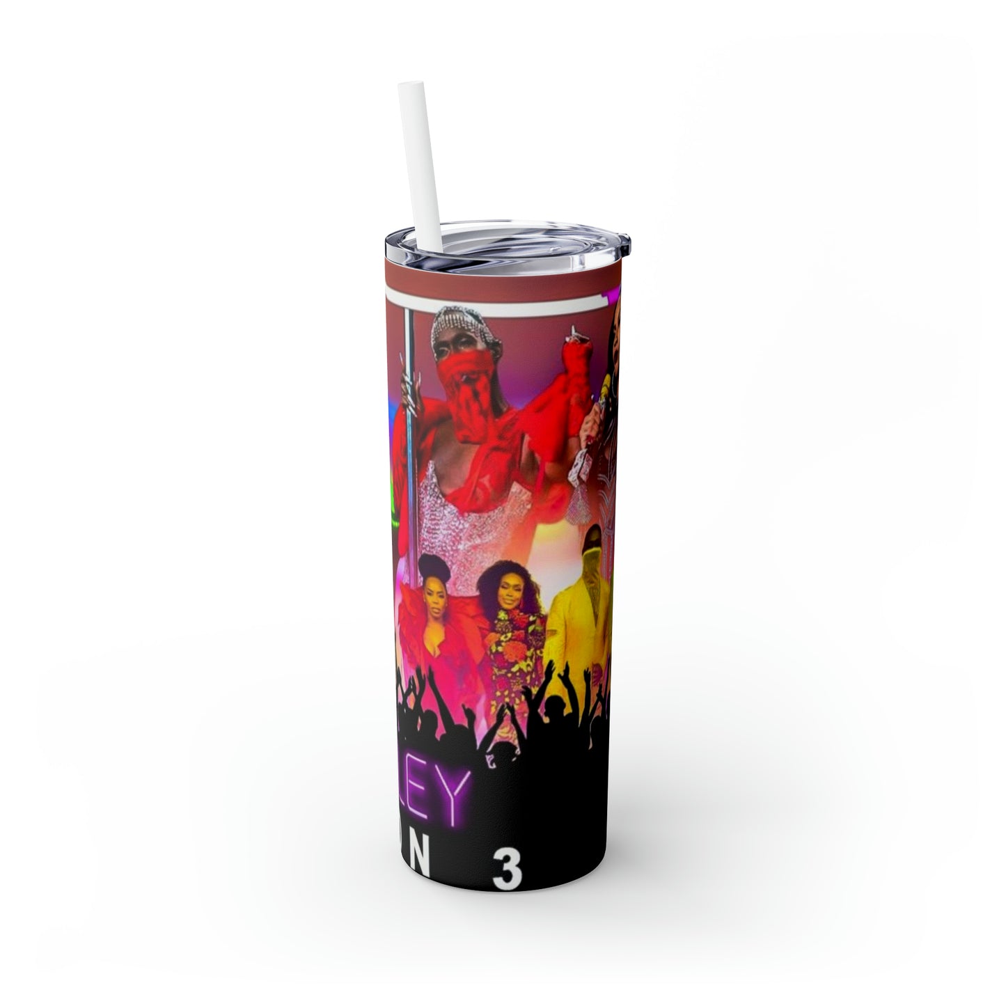 P valley Skinny Tumbler with Straw, 20oz