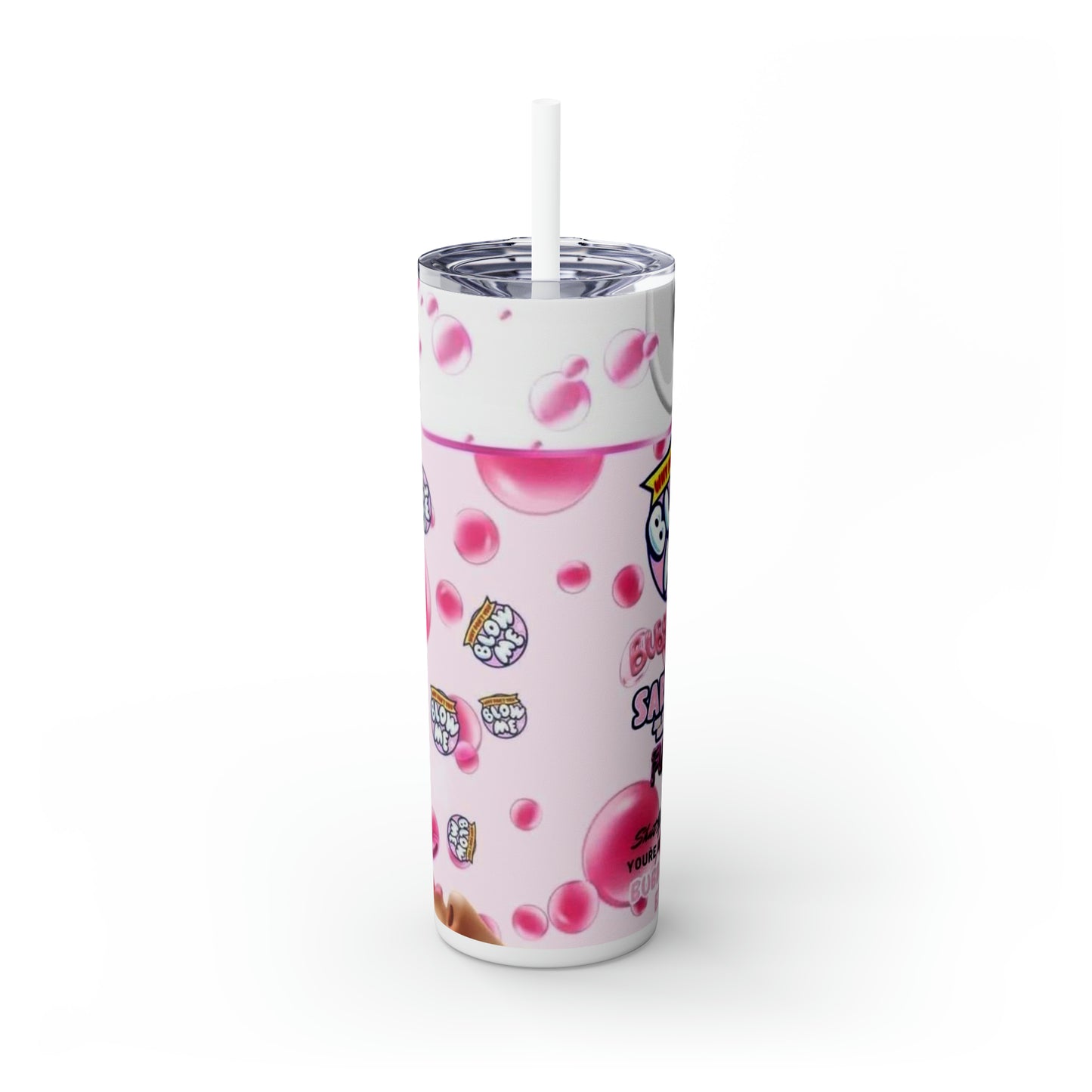 Blow me Skinny Tumbler with Straw, 20oz