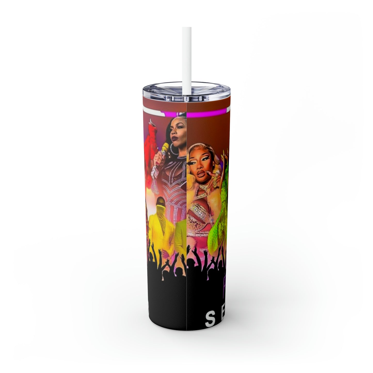 P valley Skinny Tumbler with Straw, 20oz