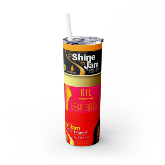 Shine jam Skinny Tumbler with Straw, 20oz