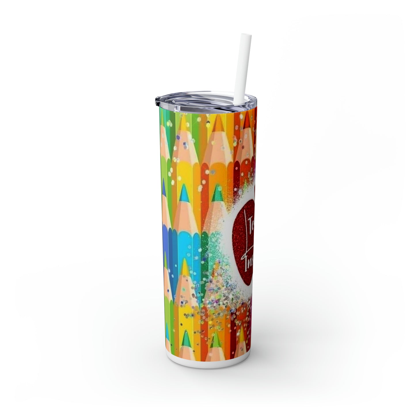 Teacher Skinny Tumbler with Straw, 20oz