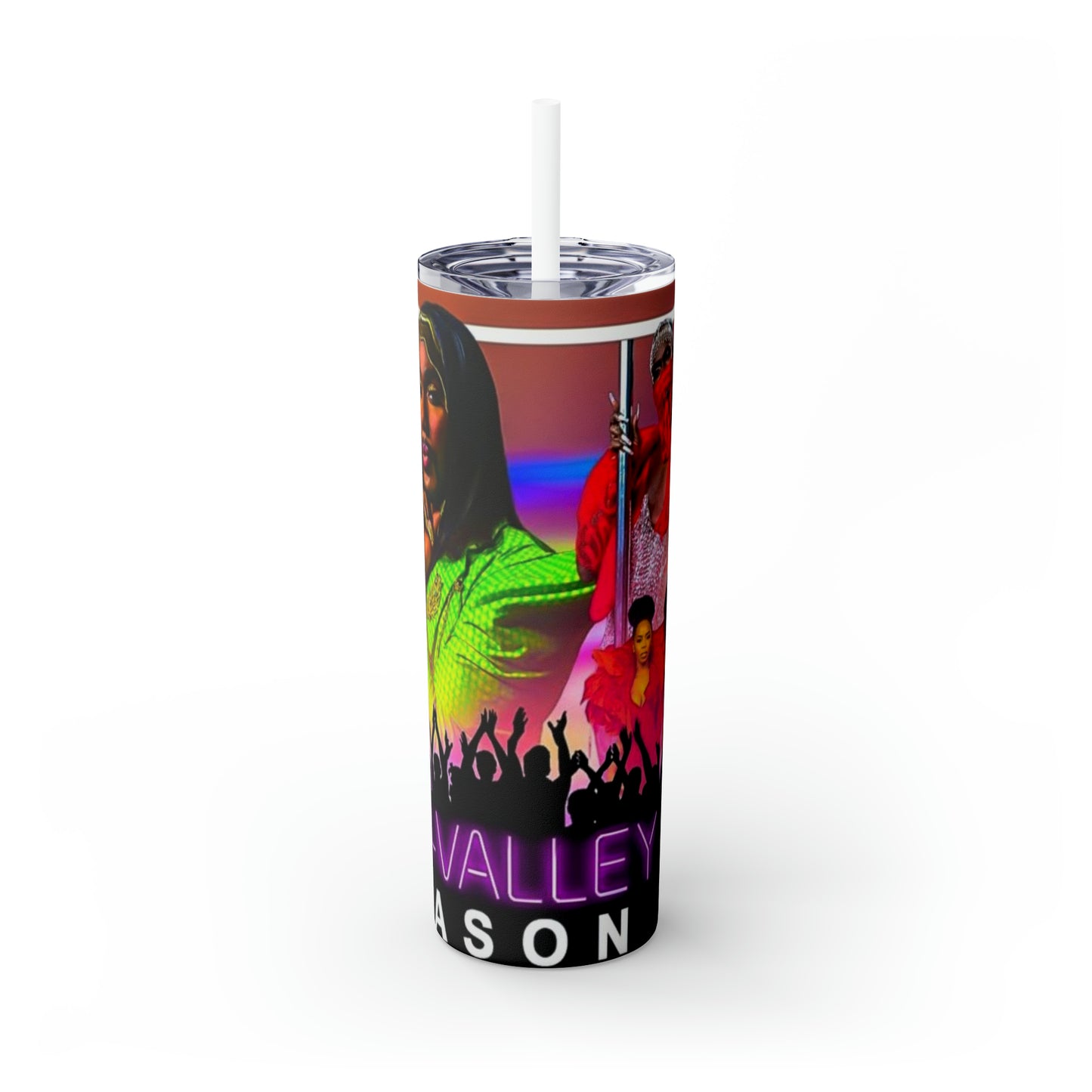 P valley Skinny Tumbler with Straw, 20oz