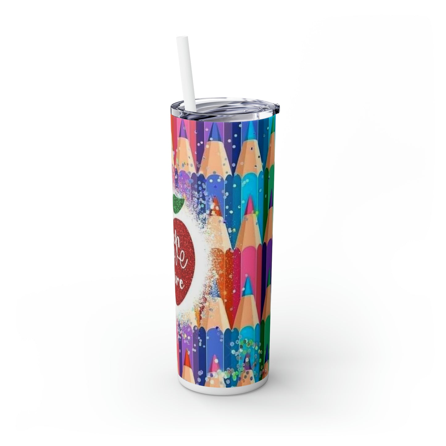 Teacher Skinny Tumbler with Straw, 20oz