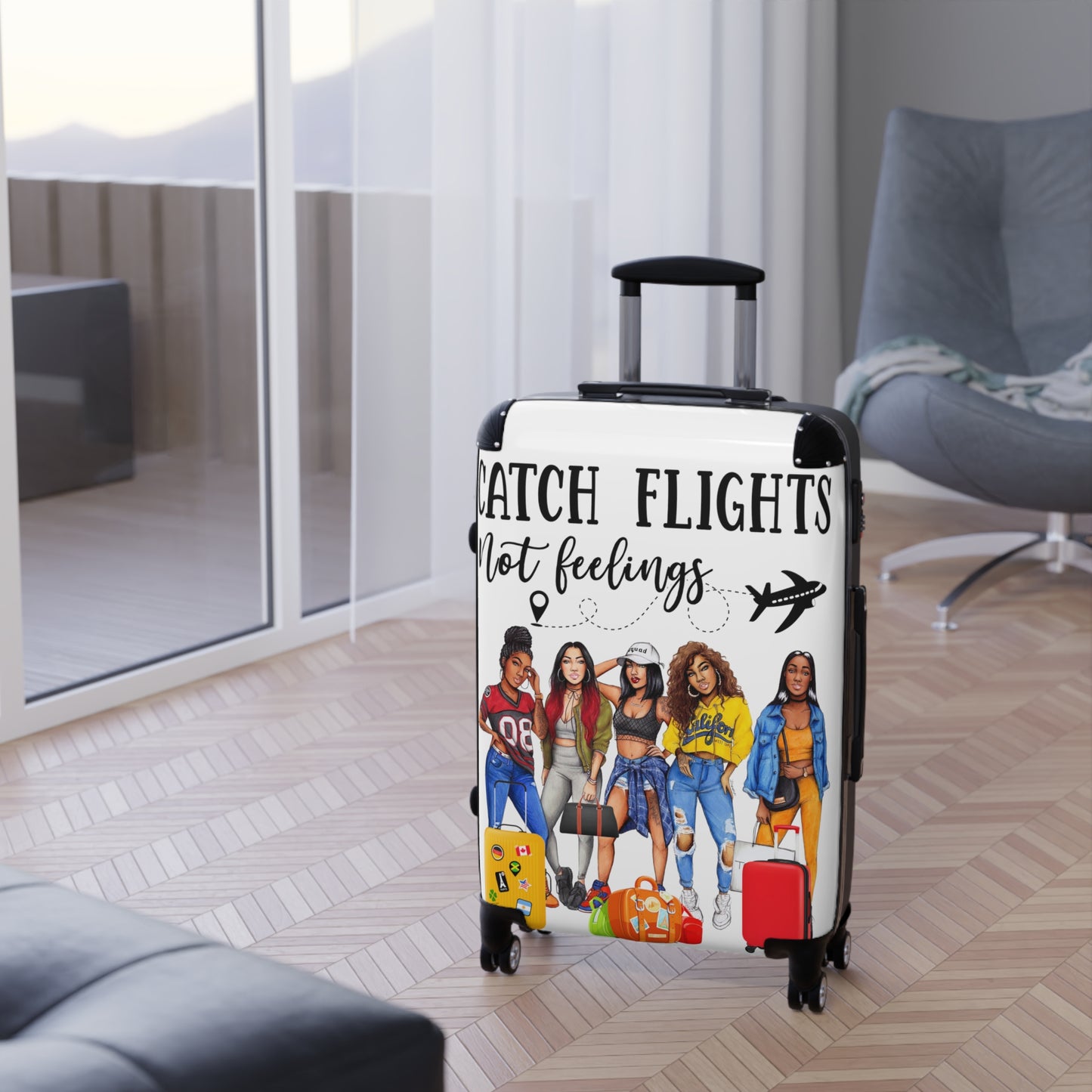 catch flights not feelings Suitcase