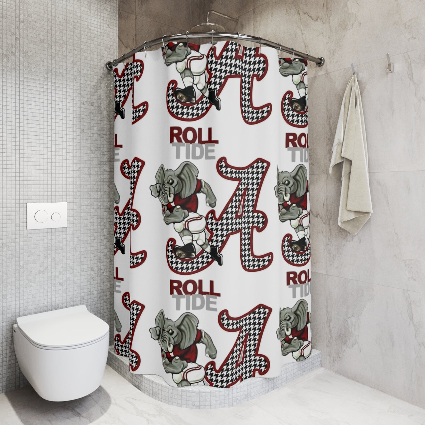 Roll tide Polyester Shower Curtain