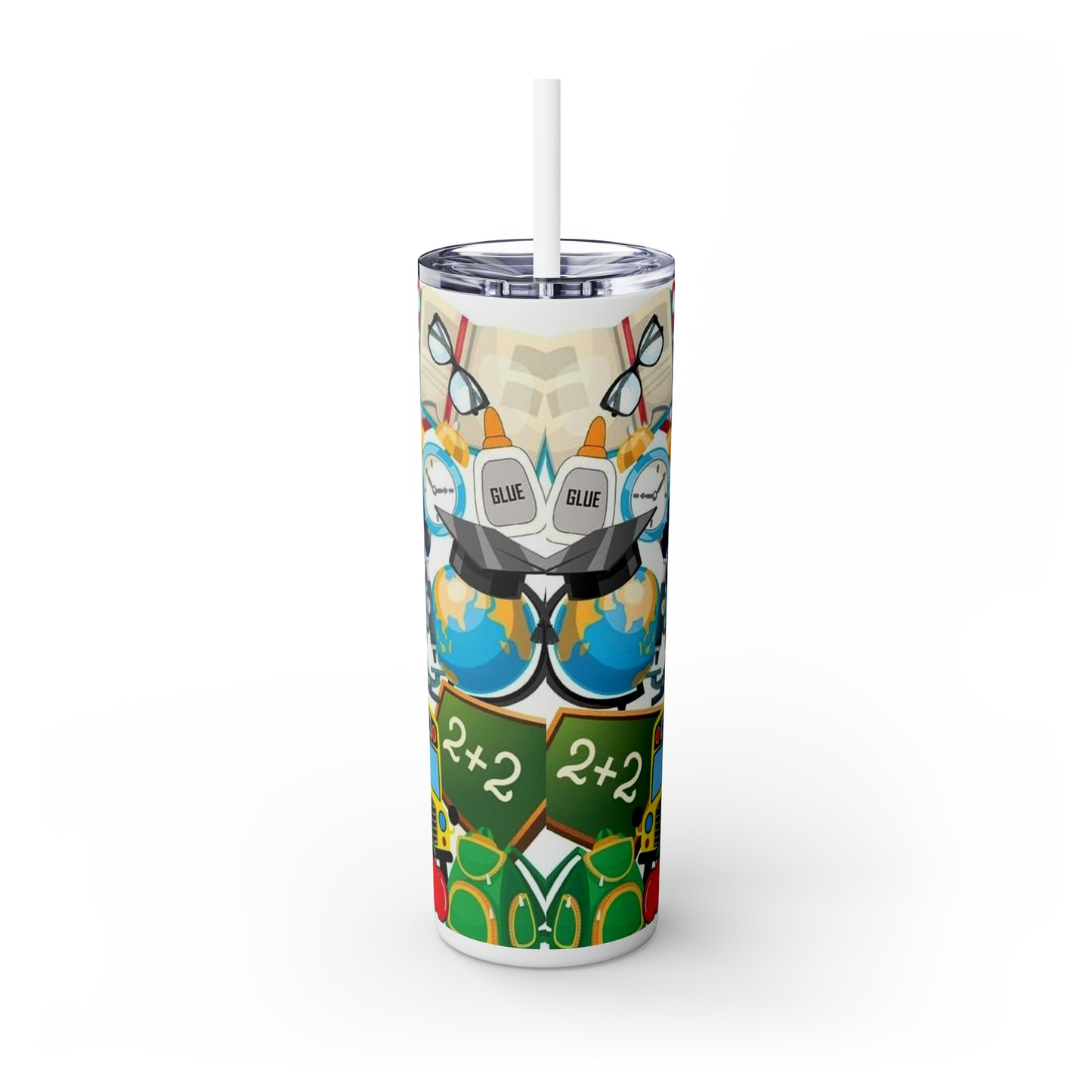 Teacher Skinny Tumbler with Straw, 20oz