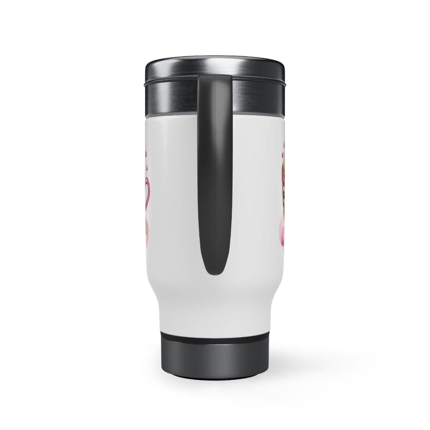 Cute pup in a cup Stainless Steel Travel Mug with Handle, 14oz